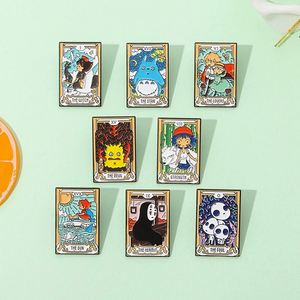 Badges de revers en métal émaillé personnalisés, motif Carte de Tarot Bohème, finition nickel noir, pour la mode occulte, conception sur mesure en gros - Product Image 2