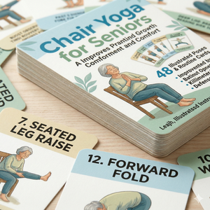Tarjetas <span class=keywords><strong>de</strong></span> Yoga para Personas Mayores - 48 Ejercicios Ilustrados para Sentarse - Impresión Grande y Fácil <span class=keywords><strong>de</strong></span> Leer - Regalo para la Movilidad y el Bienestar - Product Image 5
