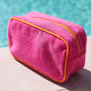 Pochette de maquillage en tissu éponge avec fermeture éclair, personnalisée avec des lettres brodées, pour le voyage, le plein air, le rangement, la plage, sac à cosmétiques, sac à main - Product Image 5