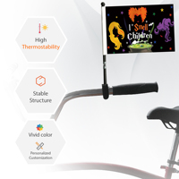 Drapeau de vélo de sport d'extérieur personnalisé en gros 5,5x8 pouces en polyester avec mât en ABS