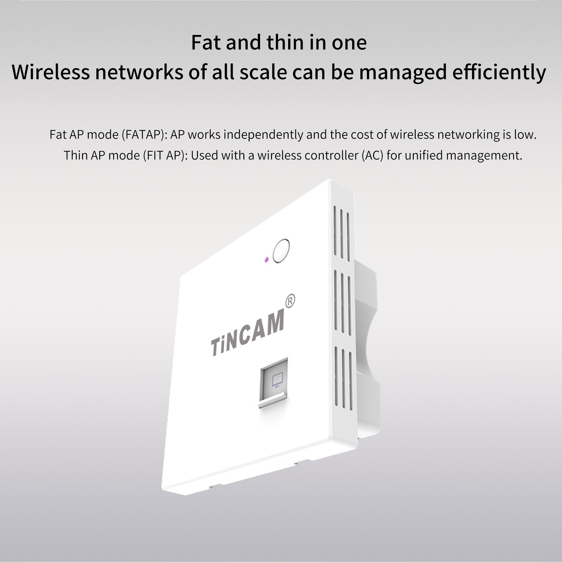 TiNCAM 2.4G 5G 1200M TBC-PTR1200 Dual Brand in Wall Wireless Access Point 48V PoE WiFi MIMO Wall Mount AP for Apartment Hotel · image 5