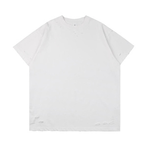 T-shirt en batik de style américain old school pour hommes, 300g, lavage lourd, tricoté, ample, manches courtes, t-shirt d'Halloween - Product Image 6