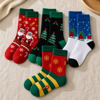 Chaussettes de Noël Multipack – Lot en Gros de Chaussettes Mi-Mollet Assorties à Motifs Tricotés pour l'Hiver et les Fêtes