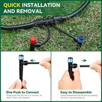 Système d'irrigation goutte à goutte pour jardin, kit d'arrosage rapide avec tubes d'irrigation de 1/2" et 1/4" pour serres et bacs surélevés