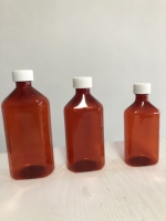 Vente en gros de bouteilles ovales en plastique pour médicaments contre la toux Sirop de bouteilles pour médicaments Conteneur sérigraphie Pet Medicinal