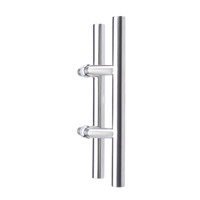 Poignée de porte de bureau double face en acier inoxydable SUS304, creuse et solide, pour porte en verre, installation facile