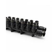 2 Inlet 20 Outlet Distributor Udara Plastik Fitting Penyegel Otomatis Multi-Port Air Splitter Katup Distribusi Pneumatik