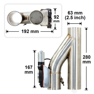 Tuyau de dérivation électrique pour <span class=keywords><strong>échappement</strong></span> <span class=keywords><strong>Akrapovic</strong></span> avec bouton à distance, en acier inoxydable 304, 2,5 pouces, pour <span class=keywords><strong>échappement</strong></span> YY25R - Product Image 2