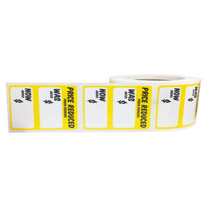 Étiquettes de prix inscriptibles en papier jaune à prix réduit Vente au détail personnalisée Étiquettes adhésives de promotion rectangulaires de 2x3 pouces Autocollants - Product Image 3