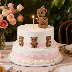 Resin Bear Cake Decoration <b>Mold</b> For Baking DIY Craft Supplies Transparent White Silicone <b>Mold</b> With <b>Candle</b> Detail - Product Image 1