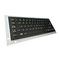 Teclado Industrial de Acero Inoxidable de 65 Teclas, Compacto y Duradero, con Acabado Negro, Montaje en Panel, Interfaz USB, Resistente al Agua IP65 para Ambientes Hostiles