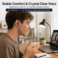 Écouteurs intra-auriculaires stéréo WISDOMUP EJ-54 3,5 mm, audio de précision et confort ergonomique