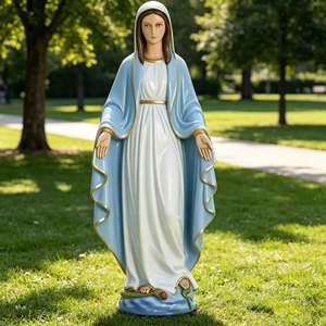 Statue Personalizzate in Resina di Madrina Religiosa a Grandezza Naturale, Adatte per Decorazioni Interne ed Esterne di Luoghi Religiosi - Product Image 4