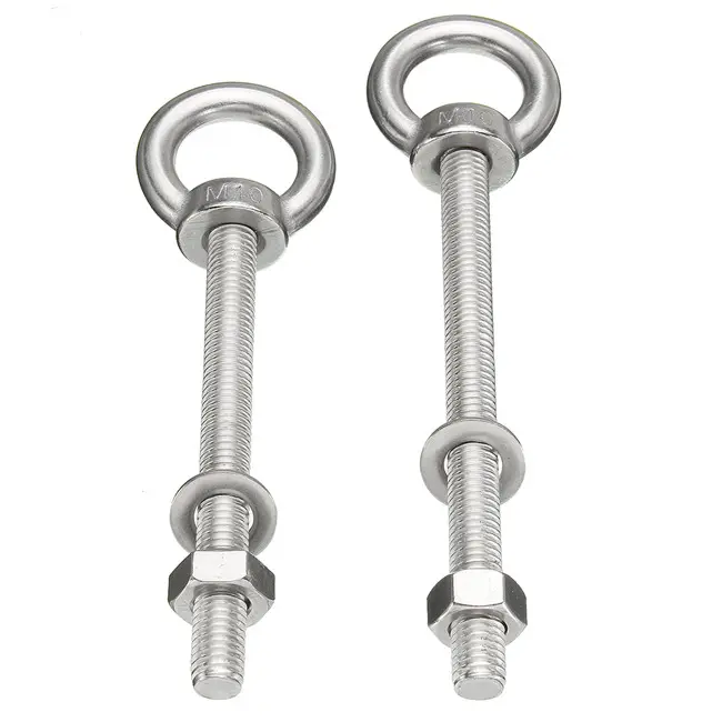 Tùy chỉnh nhà máy bán hàng trực tiếp lag Eye Bolt với máy giặt và NUT thép không gỉ 304/316