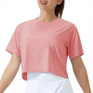 Camiseta Deportiva de Manga Corta para Mujer, Marca Daizha, Color Rosa, Cuello Redondo, Tejido Jersey Transpirable - Product Image 1