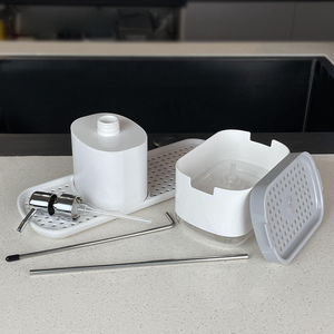 Dispenser di Sapone e <span class=keywords><strong>Detersivo</strong></span> con Portaspugna e Mensola <span class=keywords><strong>per</strong></span> Cucina - Product Image 4