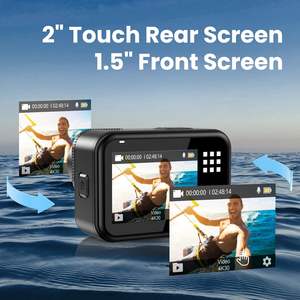 नई पीढ़ी के 4k60fps वाईफाई स्पोर्ट्स कैमरा 64MP वाटरप्रूफ स्नॉर्कलिंग कैमरा टच रियर स्क्रीन जूम डुअल डिस्प्ले 150 डिग्री वाइड - Product Image 4
