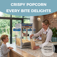 Machine à Popcorn Commerciale 1440W, Cuve de 12oz, Capacité de 5 Gallons (80 Tasses), Idéale pour les Fêtes