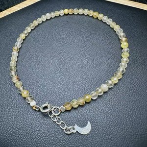 Bán buôn tự nhiên Rutilated thạch anh pha lê Vòng đeo tay S 925 Bạc khóa Inset tinh thể tự nhiên đồ trang sức - Product Image 2