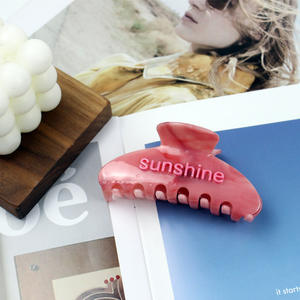 CANYUAN Street style lettere di moda tinta unita acido acetico grande pinza classica accessori per capelli da donna all'ingrosso - Product Image 6