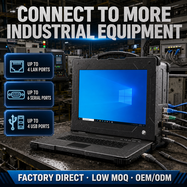 New Intel Rugged Laptop Dual Gigabit RJ45 USB for VGA Industrial Equipment Service FHD Sunlight Readable Field Computer
