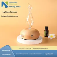 Diffuseur d'arômes à ions négatifs à double commande indépendante à fumée légère Machine d'aromathérapie en verre Humidificateur 25 ml Alimenté par USB