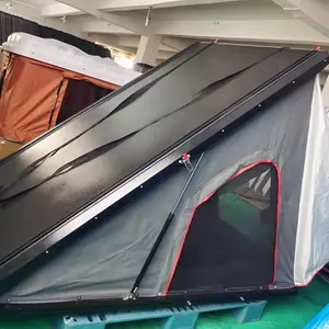 خيمة أسود من الألومنيوم على سقف السيارة تسع شخصين 140