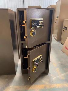 Large Burgundy Steel Safe <b>Box</b> with Electronic Digital <b>Lock</b> Dual Compartment Home Office Use - Product Image 4