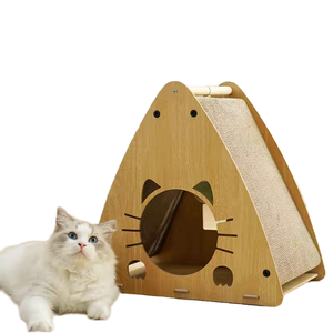 Lit pour chien intégré moderne et classique avec griffoir, en bois massif écologique, résistant aux rayures et sans écaillage - Product Image 2