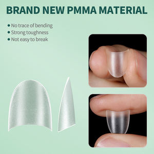 Nailpop Propre Marque Conception Personnalisée 150 Pièces Conception de Cercueil Plein Mat Court Demi Couverture Ongles Artificiels No C Curve <span class=keywords><strong>Faux</strong></span> Ongles - Product Image 4