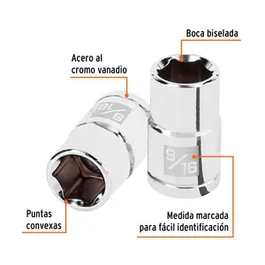 Juego de llaves de vaso de 6 puntas de 6 9/16 pulgadas, con accionamiento de 1/2 pulgada, TRUPER - Product Image 2