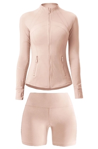 Ensemble short veste femme ensemble deux pièces haute élasticité vêtements de sport fitness femme - Product Image 5