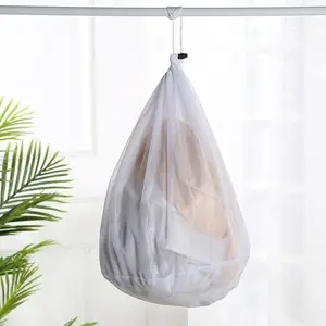 Wäsche sack Net Commercial Faltbares wieder verwendbares Make-up-Entferner-Pad mit Wäsche sack Mesh Eco Wäsche sack mit Kordel zug