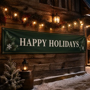 Pancarta de Feliz Navidad Impermeable de Vinilo Oxford, Tamaño Grande 180x30cm, para Puerta, Valla, Reutilizable, para Exteriores - Product Image 4