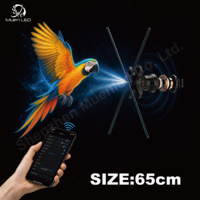 Ventilateur holographique publicitaire 3D de 65 cm, édition HD à 4 pales, écran LED haute luminosité 2500 nits pour affichage en magasin