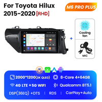 Sistema de Audio Multimedia para Automóvil MEKEDE M6 PRO Android 12 QLED para Toyota Hilux 2015 2020