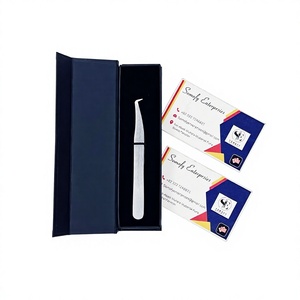 Pince à épiler professionnelle japonaise en acier inoxydable de précision à pointe lisse de 10 mm avec logo personnalisé, durable, pour extensions de cils - Product Image 1