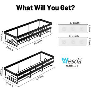 WESDA Bathroom Accessories Corner <strong>Hanging</strong> Shelf Basket No Drilling Metal Storage Toilet Rack Organizer Adhesive <strong>Shower</strong> <strong>Caddies</strong> - Product Image 5