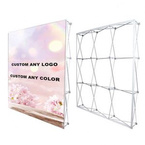 Foldable Portable Design Custom Double Sided Pop up <b>Backdrop</b> <b>Stand</b> for Full Color Graphic Printing Trade Show - Product Image 1