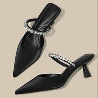 Nouvelles sandales à talons hauts pour femmes, décorées de diamants, bout ouvert, de créateur, haute qualité