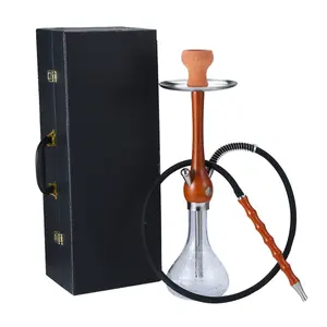 Narguilé haut de gamme style allemand narguilé narguilé narguilé avec tige en bois Edelstahl Shisha