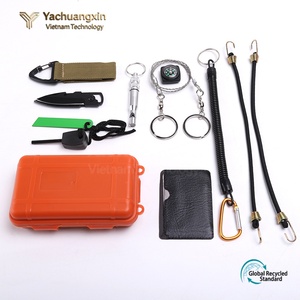 Kit de survie Yachuangxin avec boussole, sifflet, couteau et mousqueton, accessoire portable pour l'extérieur, étui noir - Product Image 2