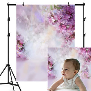 Fondos de tema de retrato de bebé recién nacido para fotografía flores púrpuras de ensueño dulce niña cumpleaños Baby Shower sesión de <span class=keywords><strong>fotos</strong></span> embarazada - Product Image 1