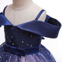 Robe de bal M898 pour enfants Robe de soirée élégante à paillettes et étoile sans bretelles pour filles Robe d'anniversaire pour filles