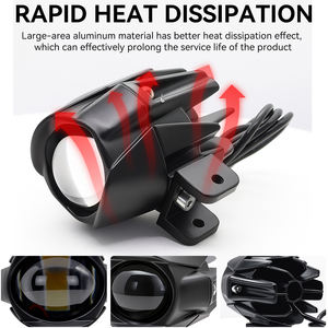 Faro Delantero LED de 50W para Motocicleta, Diseño Waterbird, Doble Color, IP67 Impermeable, Luces de Repuesto para Camiones, ATV, Jeeps - Product Image 6