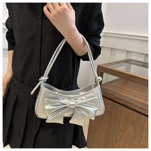 Nuevo Bolso de Mano para Mujer, Moderno y Elegante, Bolso de Hombro con Lazo, Bonito Bolso de Cuero PU para Llevar Bajo el Brazo - Product Image 2