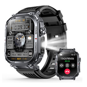 2025 S320B akıllı saat el feneri ile 2.02 ''açık spor Fitness takip chazı BT çağrı 30M su geçirmez erkekler için Relojes Smartwatch - Product Image 1