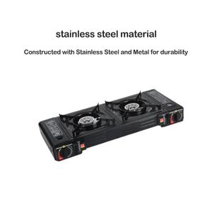 Table de cuisson à gaz portable multifonctionnelle 2-en-1 en acier inoxydable 3200w Supports LP Butane Gas Fue for Car Outdoor <span class=keywords><strong>Camping</strong></span> <span class=keywords><strong>Kitchen</strong></span> - Product Image 6