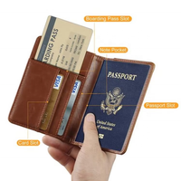 Portefeuille de Voyage de Luxe Premium, Housse de Passeport Blocage RFID, Étui Porte-Cartes de Crédit et d'Identité en Cuir avec Logo Personnalisé