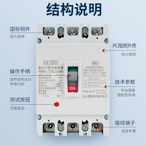 Interruptor Automático Termomagnético de Caja Moldeada de Plástico Rm1 250l 4300 4p, 65ka, 400v, 50hz - Product Image 3